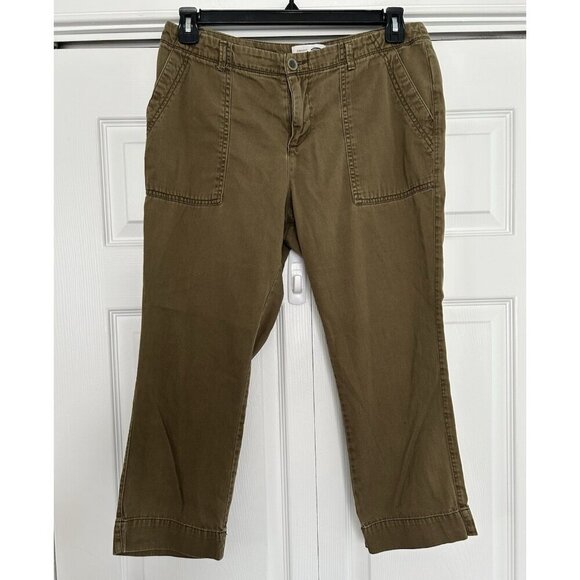 Old Navy Heritage Straight/Droit Women's Crop Pants Olive Green Size 8 - Picture 1 of 10